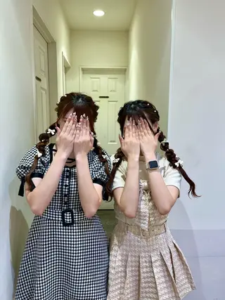 ヘアアレンジ エクステ🎀 暖色カラー🎀amiのヘアスタイル