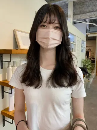 セミロング yumeka🩶ボブ 暖色/透け感カラーのヘアスタイル