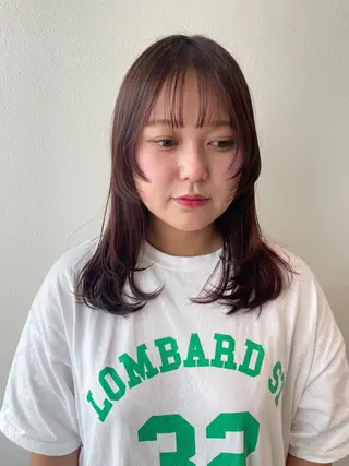 セミロング カラー ヘアアレンジ 木村 架音のヘアスタイル