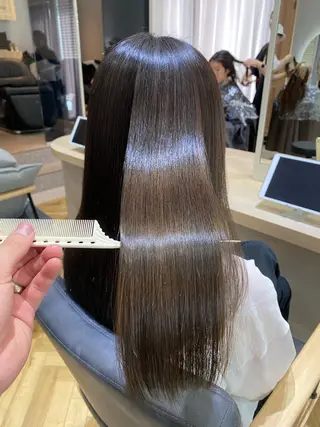 ロング カラー men'ssalon Zina天神所属・✨髪質改善/顔周りカ ット/縮毛矯正✨三隅のヘアスタイル