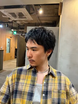 メンズ 韓国風前髪顔周り バーバーakaneのヘアスタイル