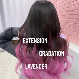 ロング カラー エクステ🩵ブリーチ 韓国ヘア🩵KAEのヘアスタイル