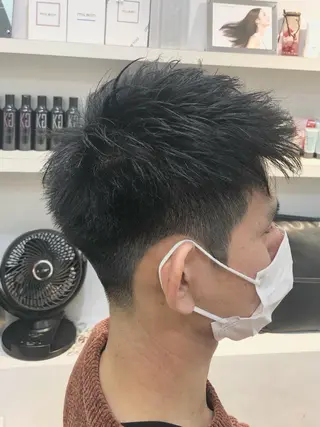 ショート メンズ 髪質改善× ハイライト溝江のヘアスタイル