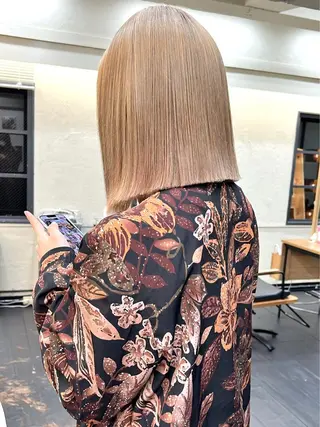 ミディアム カラー 退色まで透明感ある ダブルカラー/リクのヘアスタイル