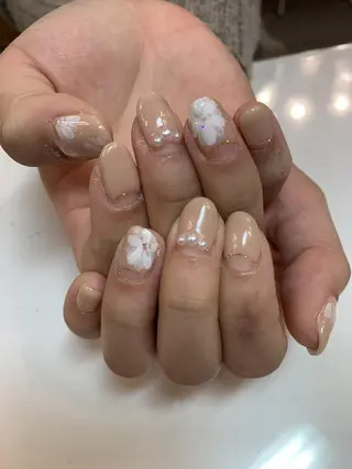 ネイル ネイルリボン 受付スタッフのネイルデザイン