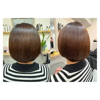 ショート レイヤーカット・ 縮毛矯正 星野のヘアスタイル