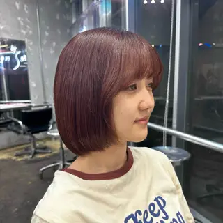 ミディアム カラー ヘアアレンジ 🥀モテ暖色× エクステ🥀あかりのヘアスタイル