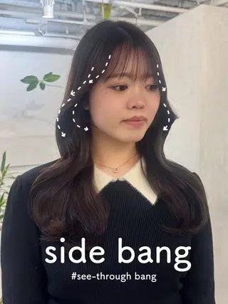セミロング 顔周りcut・ご相談 ＝新宿しずく🇰🇷のヘアスタイル