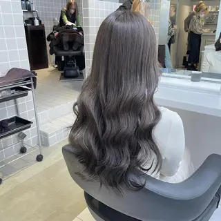 セミロング カラー パーマ ヘアアレンジ メンズ キッズ ネイル マツエク・マツパ アイブロウ 🦋透明感グレージュ /韓国レイヤー🦋のヘアスタイル
