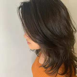 セミロング カラー パーマ 【ロングウルフカット 姫カット】伊藤裕哉のヘアスタイル