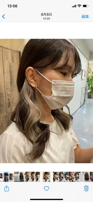 セミロング カラー 高梨 菜々のヘアスタイル