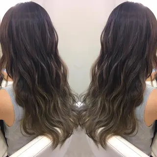 セミロング ロング カラー 髪質改善 中川　翔のヘアスタイル