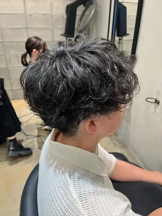 ショート パーマ メンズ みわ/博多 ブリーチ/メンズヘアのヘアスタイル