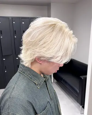 ショート カラー メンズ ブリーチ特化 ハイトーンRYOYAのヘアスタイル