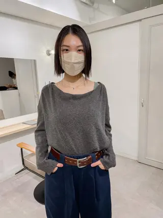 ショート カラー レイヤーパーマ＊ 顔まわり似合わせのヘアスタイル