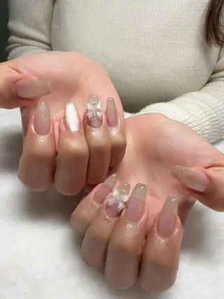 ネイル I-nailロング /ワンホン/キラキラのネイルデザイン