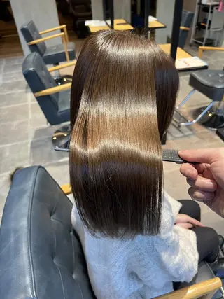 セミロング ヘアアレンジ パーマ カラー ヘアケア特化型サロン newi 梅田のヘアスタイル