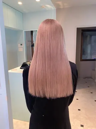 ロング カラー ヘアアレンジ 韓国レイヤー&ピンク 艶髪🩶maikoのヘアスタイル