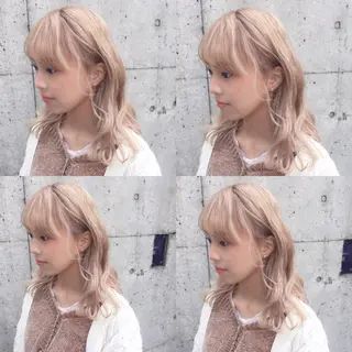 セミロング カラー 韓国レイヤーカット/ 儚げカラーチナツのヘアスタイル