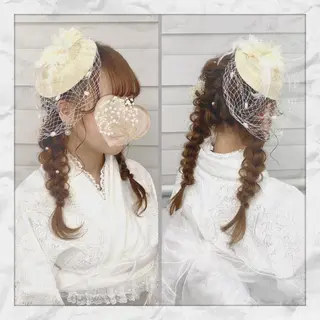 セミロング ヘアアレンジ ヘアセット/着付け 𓇼 松本 夏美𓇼のヘアスタイル