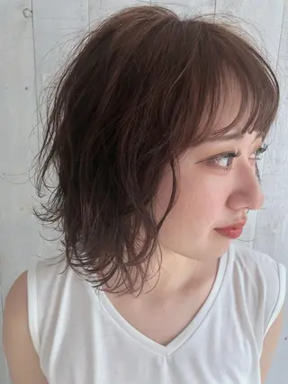 ミディアム 1%【横浜】 髪質改善&ケアカラーのヘアスタイル