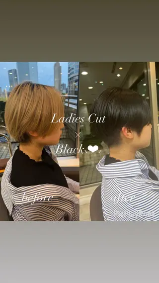 ショート カラー 大人女性ぼかし メンズ強化🦙平作のヘアスタイル