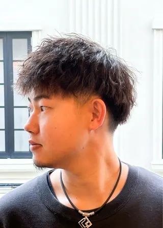 ショート パーマ メンズ DAD　BARBERSHOP所属・三宮メンズカット ヨシイッキのヘアスタイル