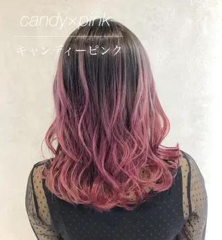 ミディアム カラー シールエクステ/渋谷 ／ギャル/LIALAのヘアスタイル