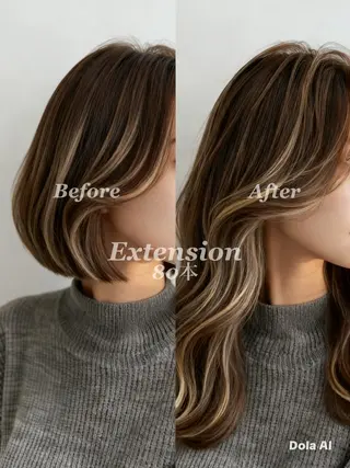 ロング 艶カラー/エクステ/ 藤原リックのヘアスタイル