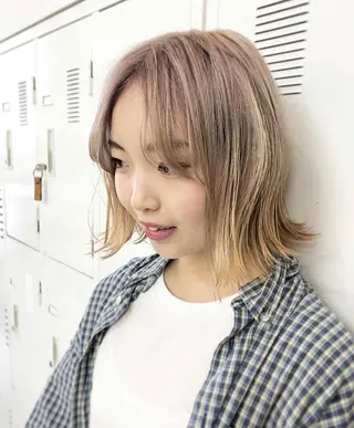 カラー クロスパーマ× 透明感カラー✂︎のヘアスタイル
