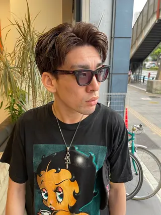 ショート カラー メンズ アトム/ウルフ パーマ/レイヤーのヘアスタイル