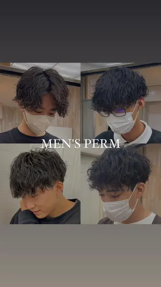 ミディアム パーマ メンズ HIKARU副店長/ ✨️髪質改善のヘアスタイル