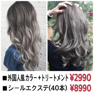 ロング カラー パーマ ヘアアレンジ Device ディバイスのヘアスタイル
