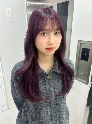 ロング カラー ヘアアレンジ Beleza原宿所属・MOMO艶髪 🩵モテカラーのヘアスタイル
