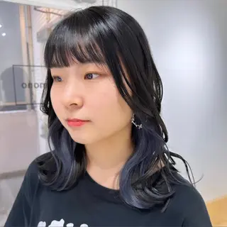 セミロング カラー GO TODAY SHARE SALON 原宿本店所属・ブリーチ/ハイトーン 艶カラー/ユリナのヘアスタイル