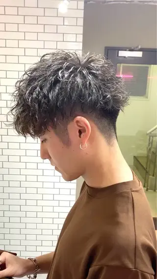 ショート パーマ メンズ 心斎橋メンズパーマ/ シャドウ/山下拓実のヘアスタイル
