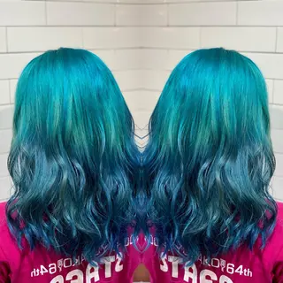 ミディアム カラー ヘアアレンジ 髪質改善×ハイトーン 中田啄也のヘアスタイル