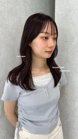 ミディアム カラー v-lab studio所属・韓国レイヤーカット/ 艶カラー/ noaのヘアスタイル
