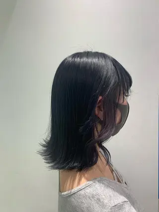 セミロング カラー パーマ ヘアアレンジ ネイル マツエク・マツパ 韓国風ベージュ🤎 赤みなし🌿横浜🤎のヘアスタイル