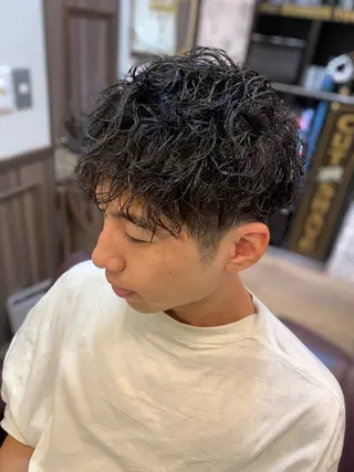 パーマ メンズ カットモデル募集 いさかのヘアスタイル
