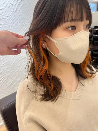 ミディアム カラー 🥀韓国ヘア🥀 宮津真菜のヘアスタイル