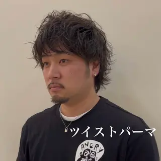 パーマ メンズ 似合わせカット暖色 カラーhiyonaのヘアスタイル