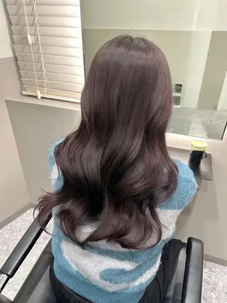 セミロング カラー 韓国レイヤー透明感 カラーヨウスケのヘアスタイル