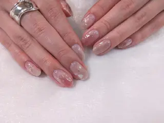 ネイル R'well所属・はばすみれ🎀ﾈｲﾙ 光ﾌｪｲｼｬﾙ ﾍｱのネイルデザイン