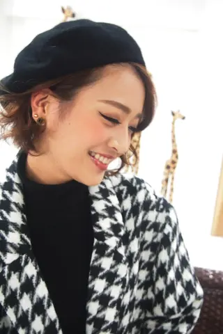 ミディアム カラー パーマ 宮 俊雄のヘアスタイル