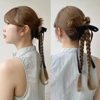 セミロング ヘアアレンジ 髙木美緒🌿 レイヤー/アレンジのヘアスタイル