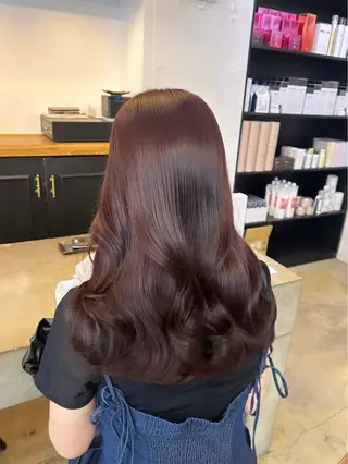 ロング カラー 🌷ラベンダーピンク 顔まわり🌷ねいろのヘアスタイル