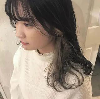 セミロング カラー 透明感カラー ✨ 韓国艶髪💗菅原のヘアスタイル