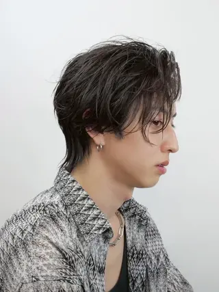 メンズ フェザー/毛流れ/ パーマ渋谷BLUCKのヘアスタイル