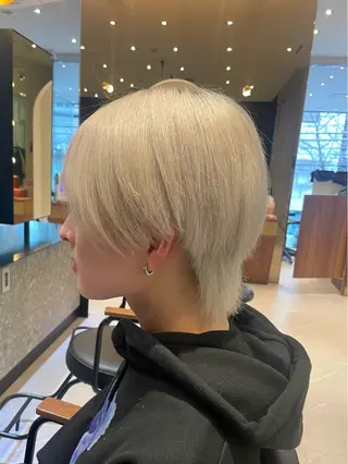 メンズ オリーブカラー🫒/ 透明感カラー/みゆのヘアスタイル